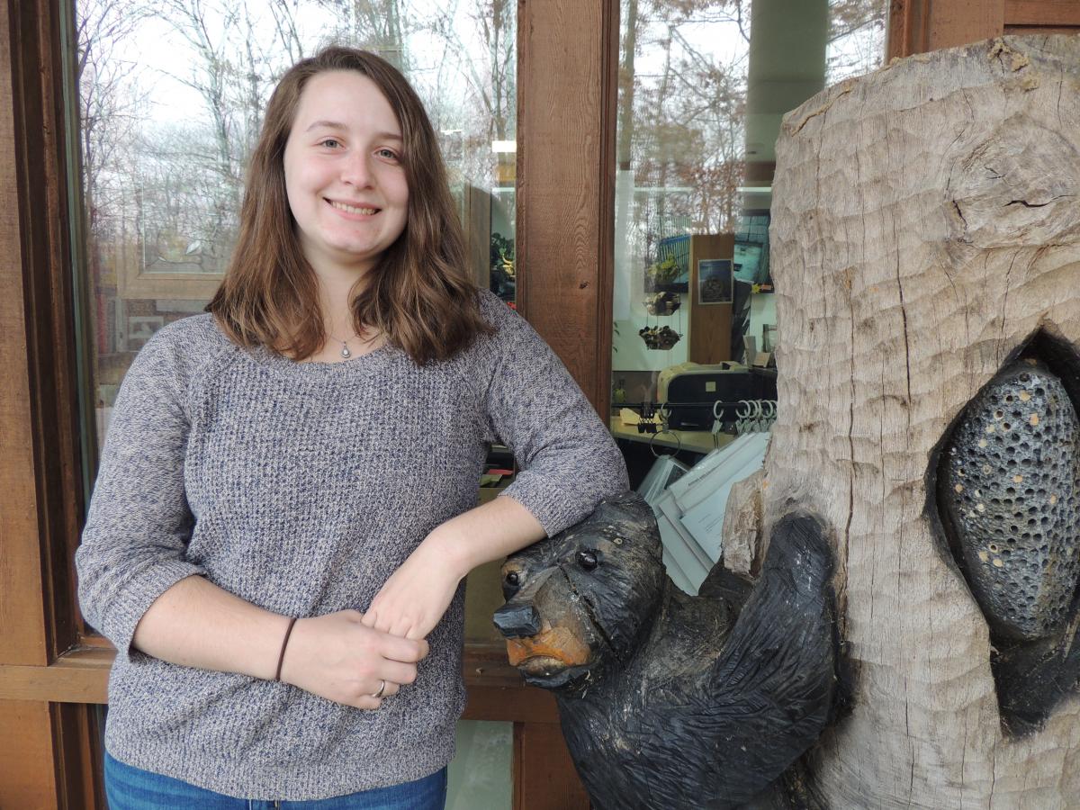 Caroline outside the Wildlife Center