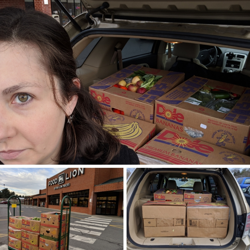Picking up food donation