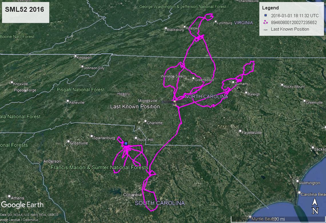 Bald Eagle SML52 route in 2016