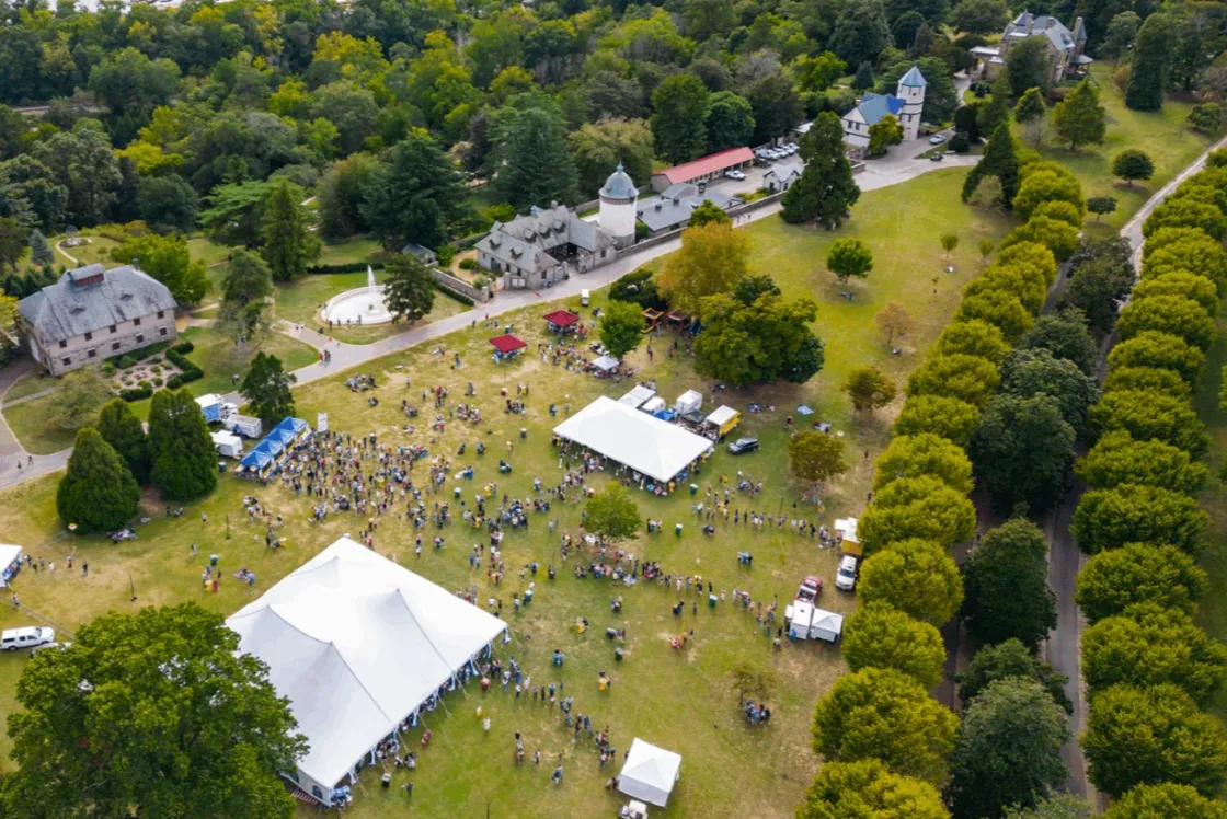 Aerial  view of event at Maymont